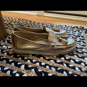 Michael Joe’s gold, barely worn, “sperry” type shoes